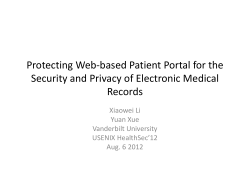 Protecting Web-based Patient Portal for the Security and