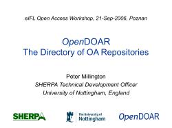 OpenDOAR: The Directory of OA Repositories