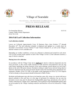 press release - Village of Scarsdale