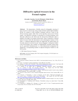 Diffractive optical tweezers in the Fresnel regime