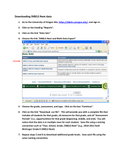 Downloading and Uploading DIBELS Next data