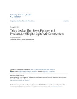Take a Look at This! Form, Function and Productivity of English Light