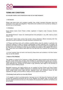standard terms and conditions for use of this website