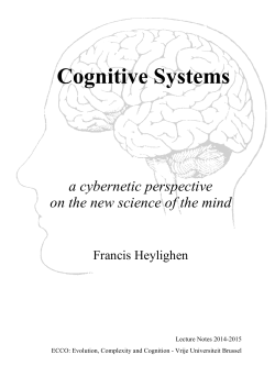 Cognitive Systems - Vrije Universiteit Brussel
