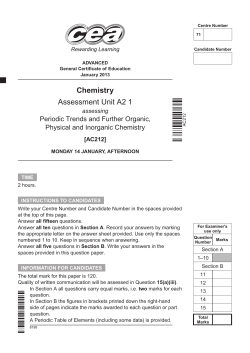 Chemistry Assessment Unit A2 1