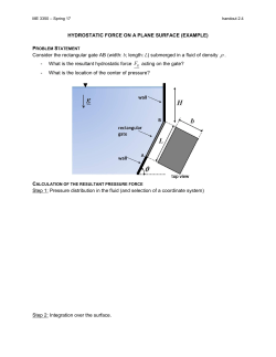 HYDROSTATIC FORCE ON A PLANE SURFACE (EXAMPLE
