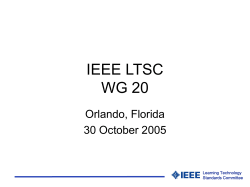 IEEE LTSC WG20 - IEEE Learning Technology Standards Committee
