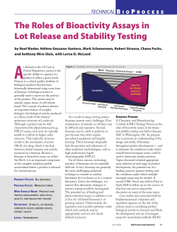 The Roles of Bioactivity Assays in Lot Release and Stability