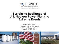 Sustaining Resilience of U.S. Nuclear Power Plants to Extreme Events