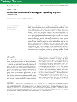 Molecular elements of lowoxygen signaling in plants