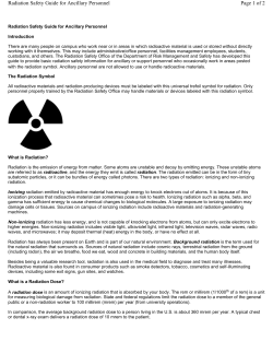 Page 1 of 2 Radiation Safety Guide for Ancillary Personnel