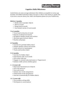 Cognitive Skills Milestones