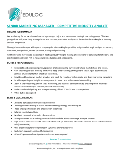 senior marketing manager – competitive industry analyst