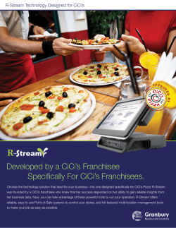 Developed by a CiCi`s Franchisee Specifically For CiCi`s Franchisees.