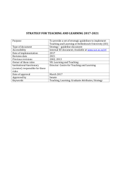 strategy for teaching and learning 2017-2021