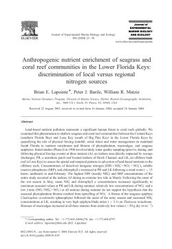 Anthropogenic nutrient enrichment of seagrass and