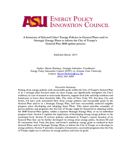 A Summary of Selected Cities` Energy Policies in General Plans and