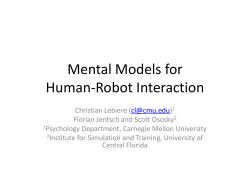 Mental Models for Human-Robot Interaction - ACT-R
