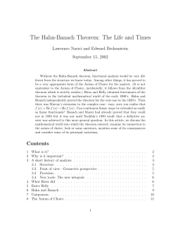The Hahn-Banach Theorem: The Life and Times
