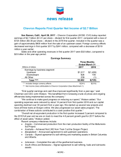 First Quarter 2017 Financial Earnings