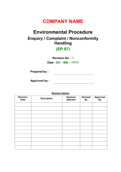 Procedure - Environmental Protection Department