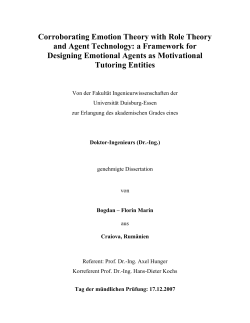 Corroborating Emotion Theory with Role Theory and Agent