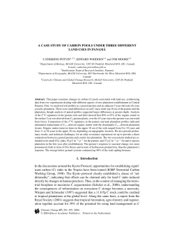 A CASE STUDY OF CARBON POOLS UNDER THREE DIFFERENT
