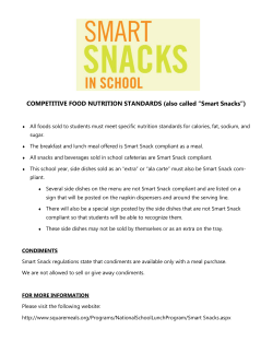 COMPETITIVE FOOD NUTRITION STANDARDS (also called &ldquo;Smart