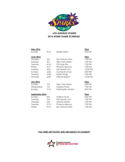 2016 Sparks Home Schedule