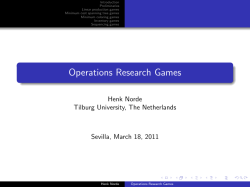 Operations Research Games