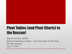 Pivot tables - the DC Data Summit