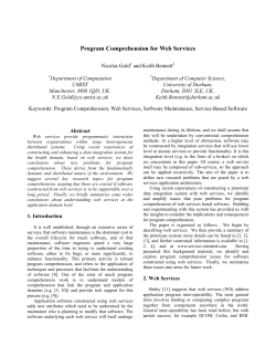 Program Comprehension for Web Services