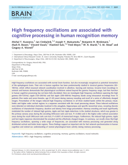 High frequency oscillations are associated with cognitive processing