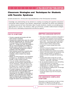 Classroom Strategies and Techniques for Students with Tourette