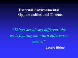 External Environment for Value Creation