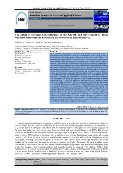 The Effect of Nitrogen Concentrations on the Growth and