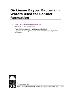 Three TMDLs by Addendum for Bacteria in Dickinson Bayou