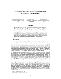 Sequential Transfer in Multi-armed Bandit with Finite Set of Models