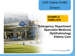 University Hospital Southampton Template document &ndash; Claims