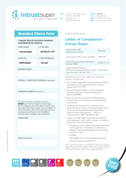 Letter of Compliance &ndash; Intrust Super Standard Choice Form