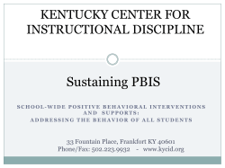 fidelity of implementation - Kentucky Center for Instructional Discipline