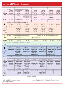 July 2017 Facility Schedule
