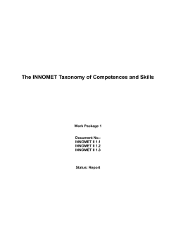 The INNOMET Taxonomy of Competences and Skills (Report)
