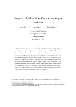 Competitive Markets When Customers Anticipate Stockouts