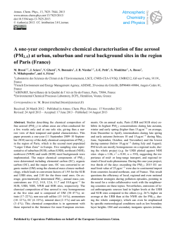 A one-year comprehensive chemical characterisation of fine aerosol