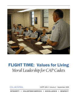 FLIGHT TIME: Values for Living Moral Leadership for CAP Cadets