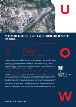 Stone tool function, plant exploitation and foraging histories
