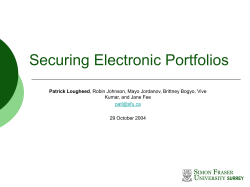 ePortfolios andSecurity