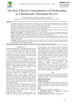 The Most Effective Concentration of Chlorhexidine as a Mouthwash