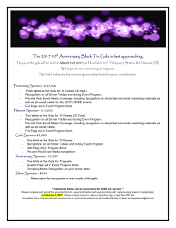 The 2017 10th Anniversary Black Tie Gala is fast approaching.